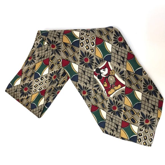 Disney Mickey Mouse & Company Silk Tie NWT Atlas Design Italy - Picture 3 of 6